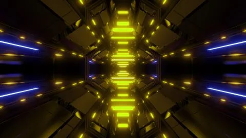 Futuristic hangar background wallpaper 3d render Stock Illustration