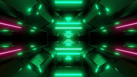 Futuristic hangar background wallpaper 3d render Stock Illustration