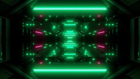 Futuristic hangar background wallpaper 3d render Stock Illustration