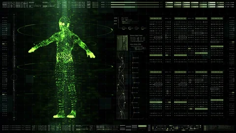 Futuristic Head Up Display Biomedical Diagnostic Stock Footage 113873441