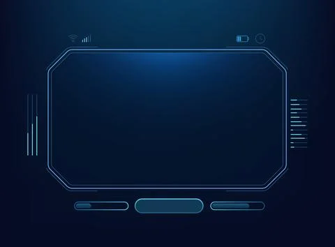 Futuristic head up display HUD interface Glowing blue digital screen templa.. 스톡 일러스트
