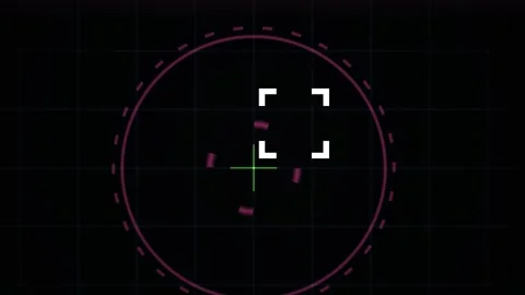 Futuristic Heads Up Display HUD Target Lock and Scanning Interface. Stock Footage 334521837