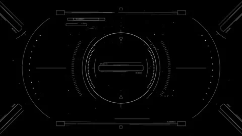 Futuristic Heads-Up Display Interface with Technical Sci-Fi Design Stock Footage 341374435