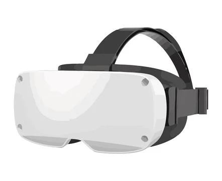 Futuristic headset simulates adventure in 3D イラスト素材