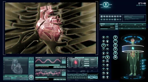 Futuristic heart scan Stock Footage 38073251