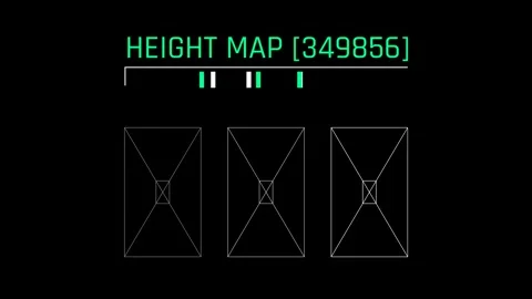 Futuristic Height Map Interface With Terrain Selection And Data Monitor 库存影片 344960951