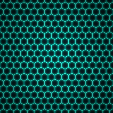 Futuristic Hexagon Circle Frame with Neon Glow on Dark Background - Technol.. Stock Footage 347266262