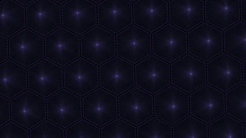 Futuristic hexagon grid with glowing purple nodes, abstract tech background Stock Footage 330074872