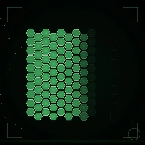 Futuristic Hexagon Grid Overlay - Digital Network Interface Technology Back.. Stock Footage 347260884