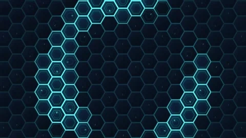 Futuristic Hexagon Grid Seamless Loop Animated Tech Background Stock Footage 346116219
