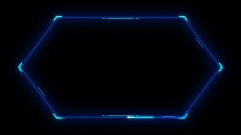 Futuristic hexagon hud interface with glowing blue digital data scanning an.. Stock Footage 337564832