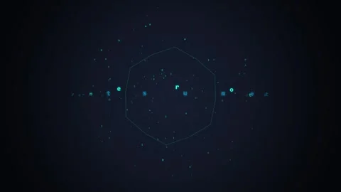 Futuristic Hexagon Network with Binary Code Data Flow, Digital Technology A.. Stock Footage 348423587