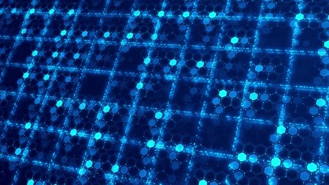 Futuristic Hexagon Network Cyber Technology Grid Stock Footage 341353911