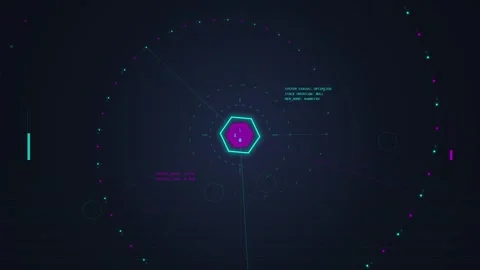 Futuristic Hexagon Network Hub Digital Connection Data Flow Technology Back.. Stock Footage 348422399