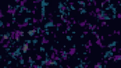 Futuristic Hexagon Particle Digital Background with Neon Blue and Purple Loop 스톡 동영상 339116739