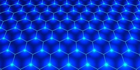 Futuristic hexagon pattern. Abstract blue texture Stock Illustration