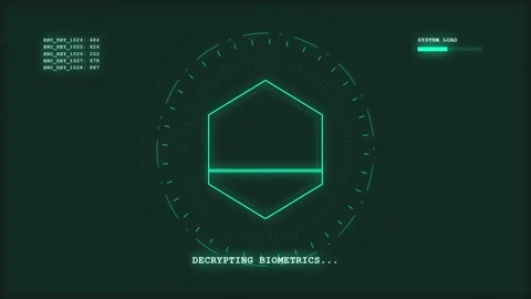 Futuristic Hexagon UI Scan Animation Stock Footage 341416582