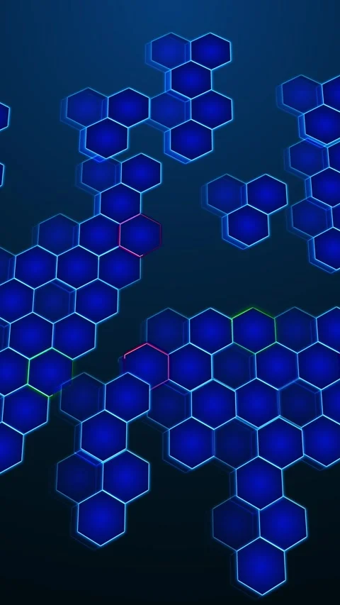 Futuristic hexagon wave. Dark cyberspace. Abstract wave dots line. White moving Stock Footage 333791978