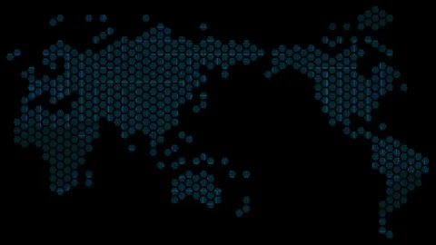 Futuristic Hexagon World Map Digital Animation Stock Footage 324960716
