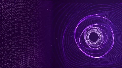 Futuristic Hexagonal Grid and Digital Vortex Animation Stock Footage 315414612