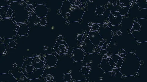 Futuristic hexagonal grid in purple and green Stock-Footage 289307278