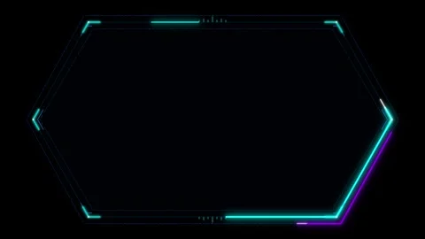Futuristic hexagonal hud interface overlay with neon glowing light animation Stock Footage 337564796