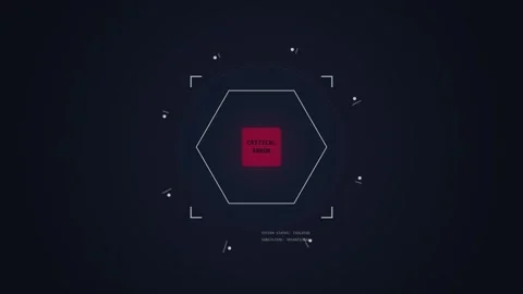 Futuristic Hexagonal HUD Interface with Red Square Target and Data Elements Stock Footage 348414495