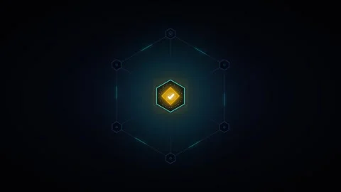 Futuristic hexagonal hud interface with success checkmark animation and dig.. Stock Footage 337560947