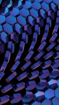 Futuristic Hexagonal Pattern with Blue Metallic Shine Illustrazione stock