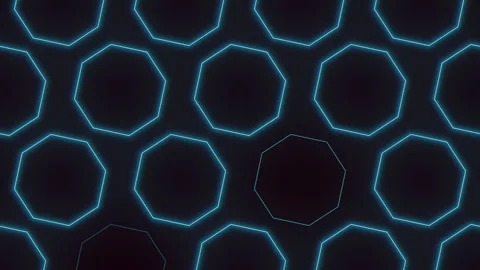 Futuristic hexagonal pattern of glowing blue circles Vídeos de archivo 263806368