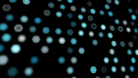 Futuristic hexagons digital tech looping background Video stock 337851720