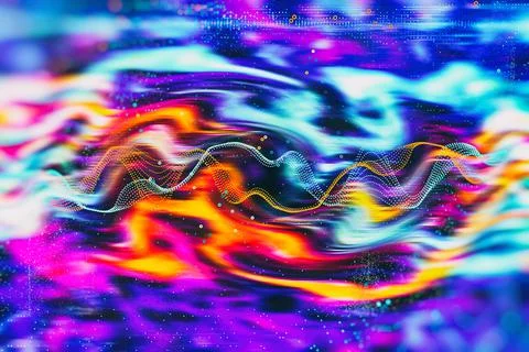 Futuristic hi-tech banner. Data Science abstract technological background in  Stock Photos