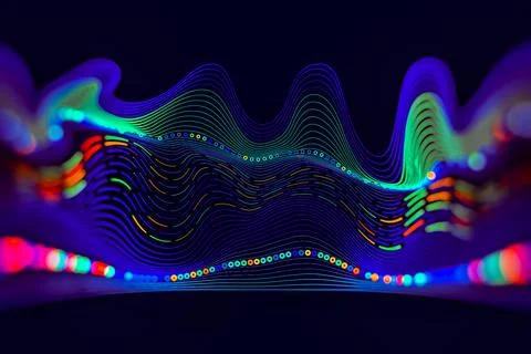 Futuristic hi-tech banner. Data Science abstract technological background in  Stock Photos