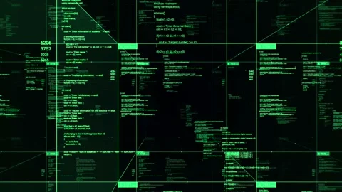 Futuristic hi-tech graphic interface with digital code and data. Animation Stock Footage 139373275
