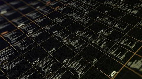 Futuristic hi tech graphic interface with digital code and data. Animation Stock Illustration