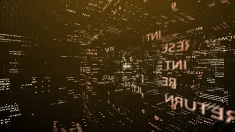 Futuristic hi-tech graphical interface with writeable digital code and data in Stock Footage 162553342