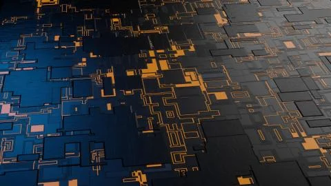 Futuristic Hi Tech Infographic Background 3D Rendering Stock Illustration