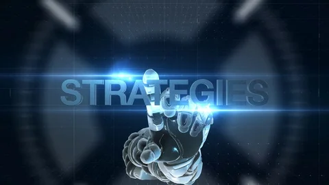Futuristic Hi-tech Robotic arm strategies concept animation Stock Footage 87751066