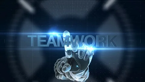 Futuristic Hi-tech Robotic arm teamwork concept animation Stock-Footage 87751070