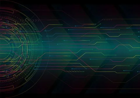 Futuristic high computer technology illustration. Hi-tech digital technology Stock Illustration