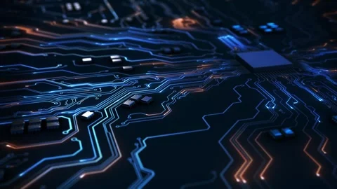 Futuristic High Performance AI Translucent Processor Connecting with Socket and Video stock 341889410