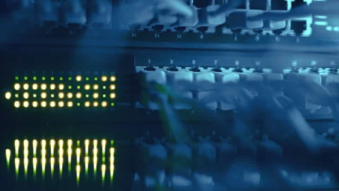 Futuristic High-Speed Data Center Network Connections. Fiber Optic and Ethernet Stock Footage 320243087