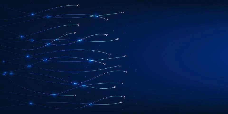Futuristic high-speed data lines moving forward in layered waves, symbolizi.. Stock Illustration