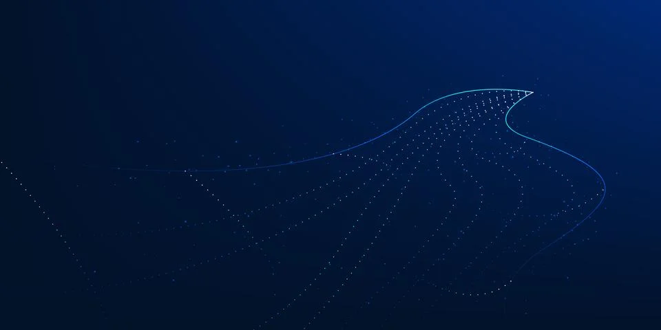 Futuristic high-speed data lines moving forward in layered waves, symbolizi.. Stock Illustration