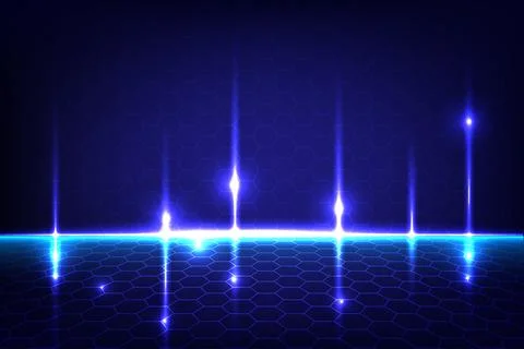 Futuristic High tech abstract background with glowing blue Stock Illustration