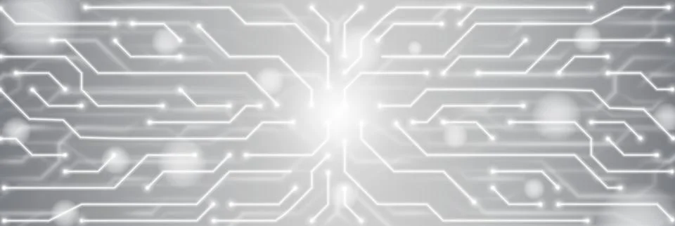 Futuristic high tech circuit pattern on grey Stock Illustration