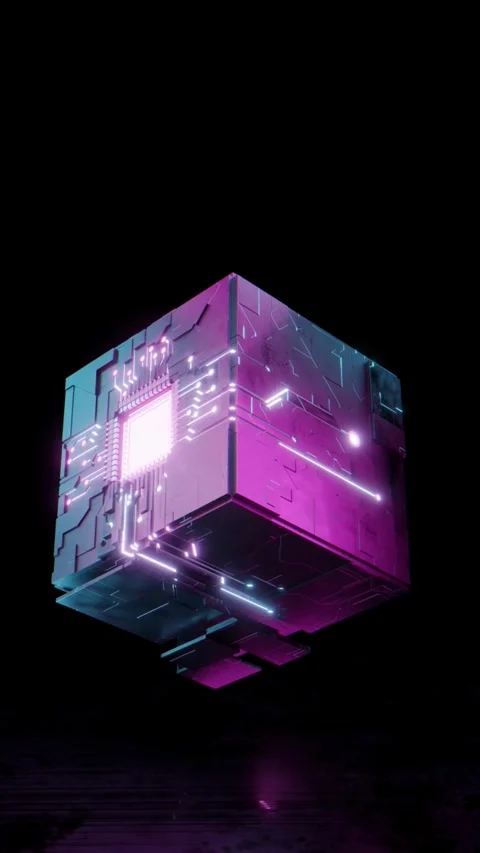 Futuristic high-tech computer concept with artificial intelligence Stock Footage 255145668