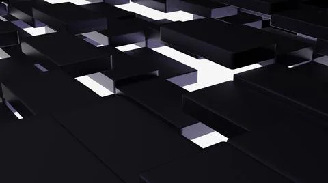 Futuristic, High Tech, dark background, with a square block structure. Wall t Stock Illustration
