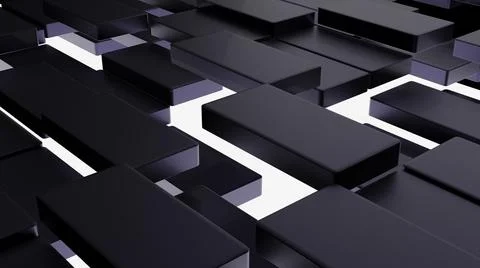 Futuristic, High Tech, dark background, with a square block structure. Wall t Illustrazione stock
