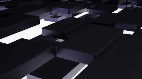 Futuristic, High Tech, dark background, with a square block structure. Wall t Illustrazione stock